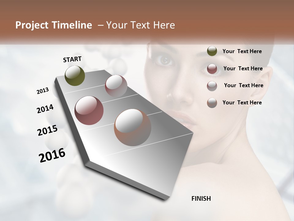 Carefree Shoulder Young PowerPoint Template