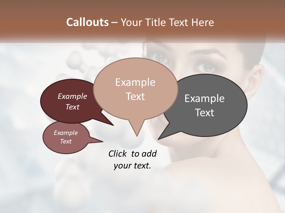 Carefree Shoulder Young PowerPoint Template