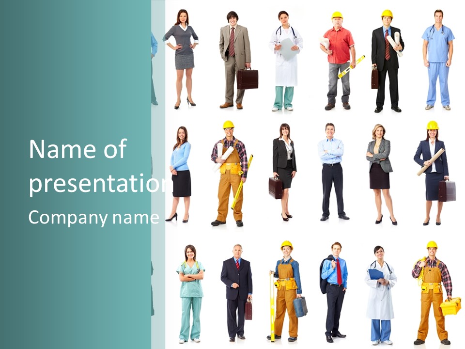 Staff Builder Isolated PowerPoint Template