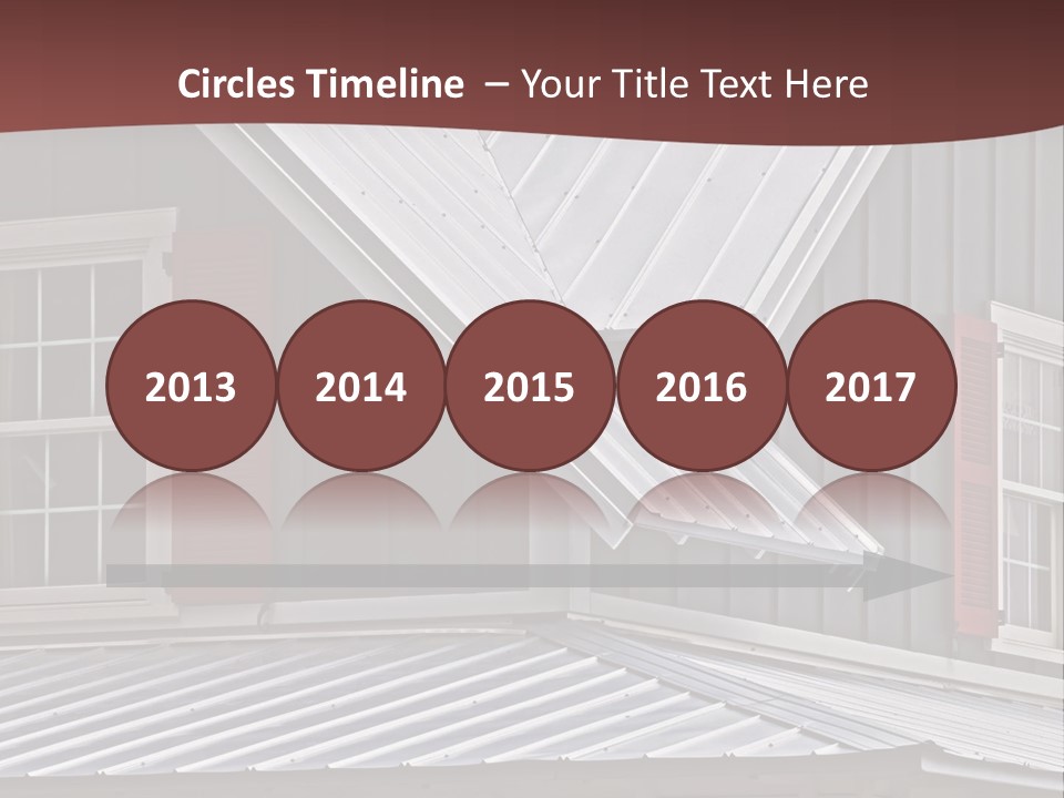 A Gray House With Red Shutters And A Metal Roof PowerPoint Template