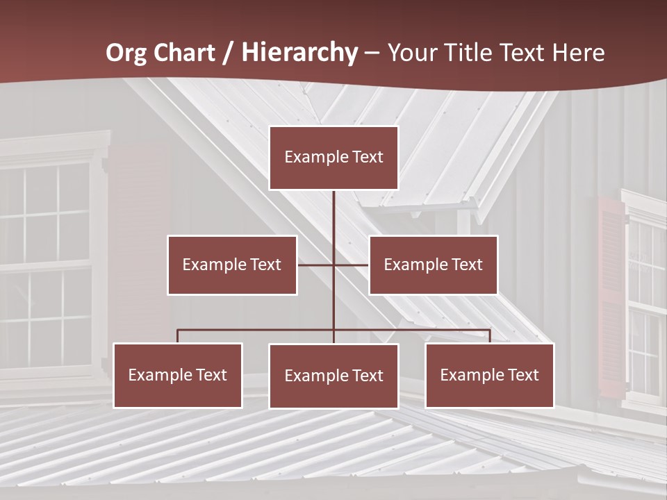 A Gray House With Red Shutters And A Metal Roof PowerPoint Template