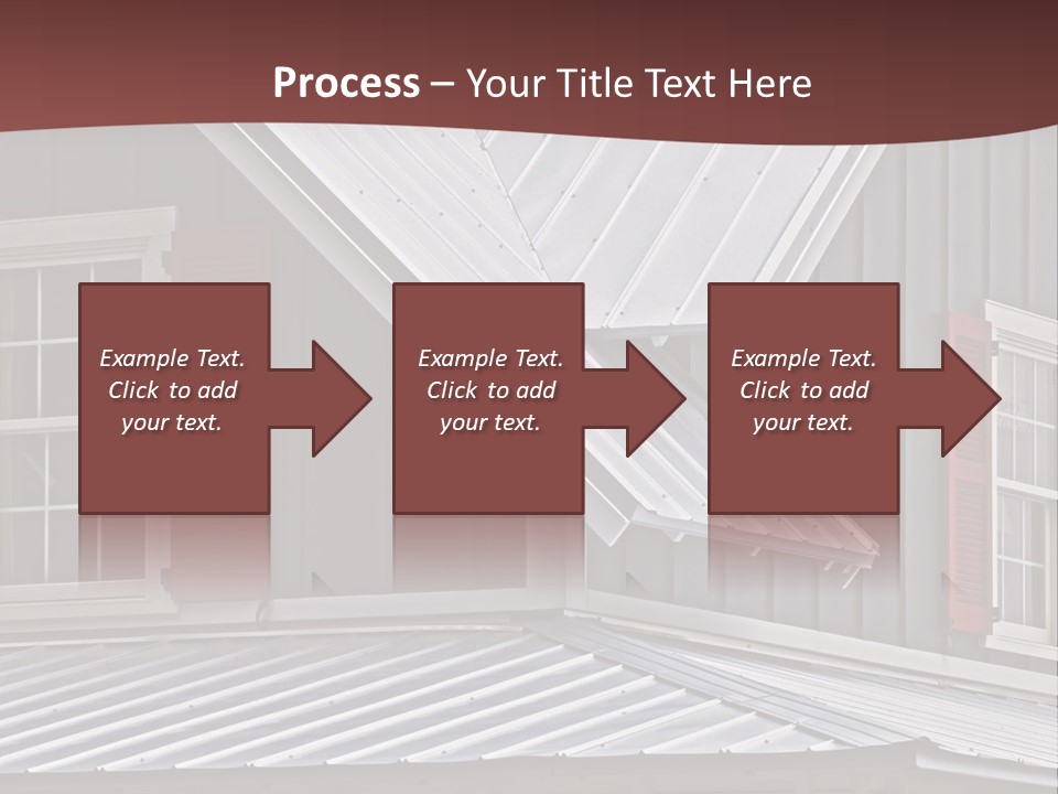 A Gray House With Red Shutters And A Metal Roof PowerPoint Template