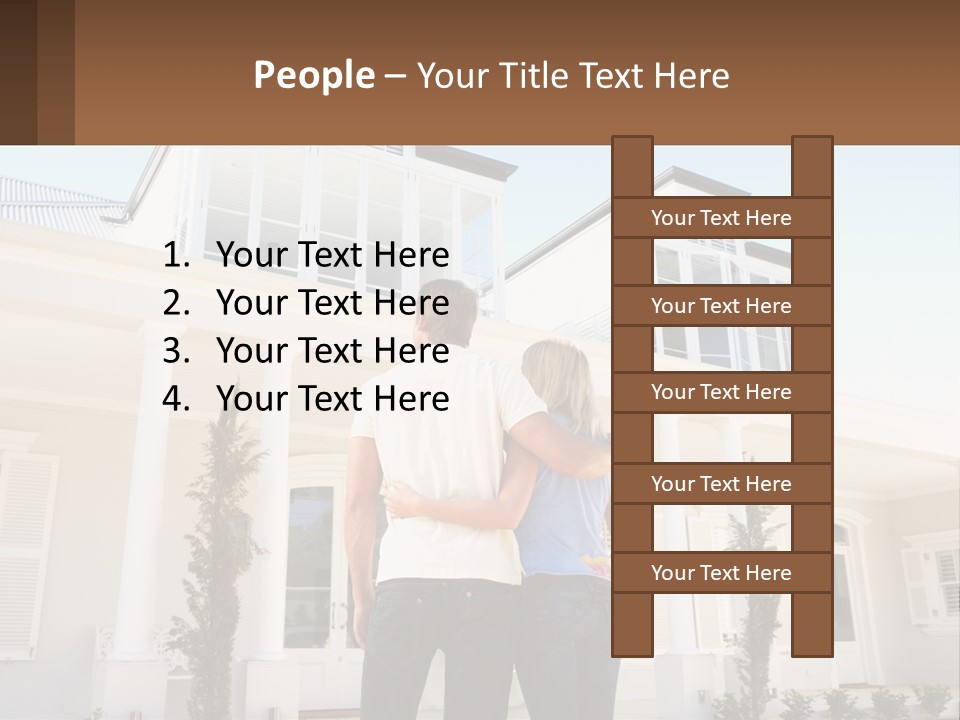 Two People Happiness Male PowerPoint Template