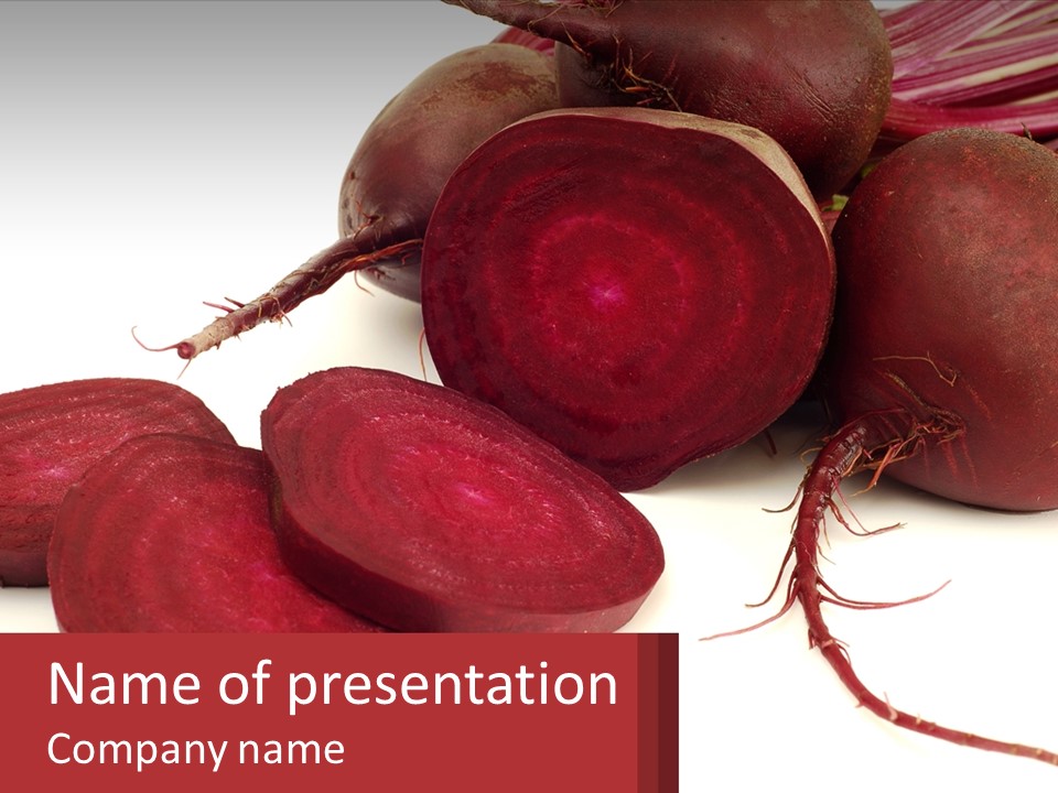 A Bunch Of Beets Sitting On Top Of A White Table PowerPoint Template
