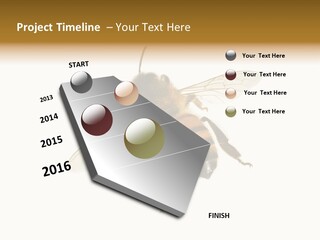 A Bee On A White Background Powerpoint Template PowerPoint Template