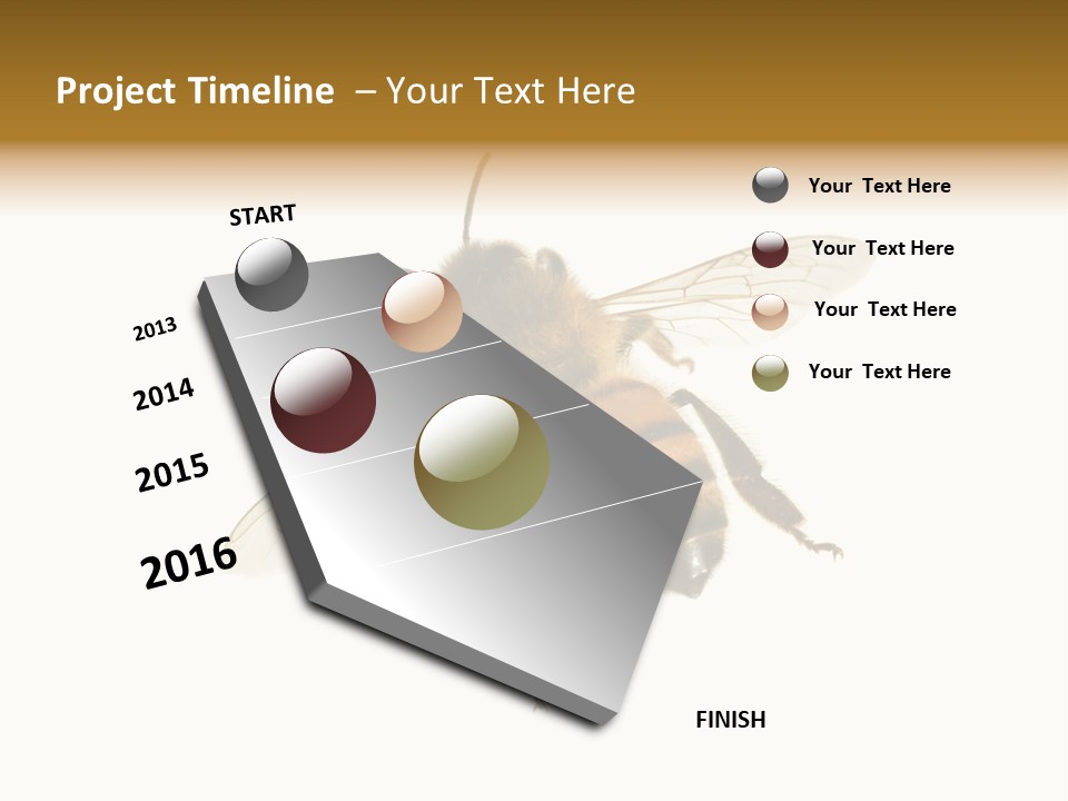 A Bee On A White Background Powerpoint Template PowerPoint Template