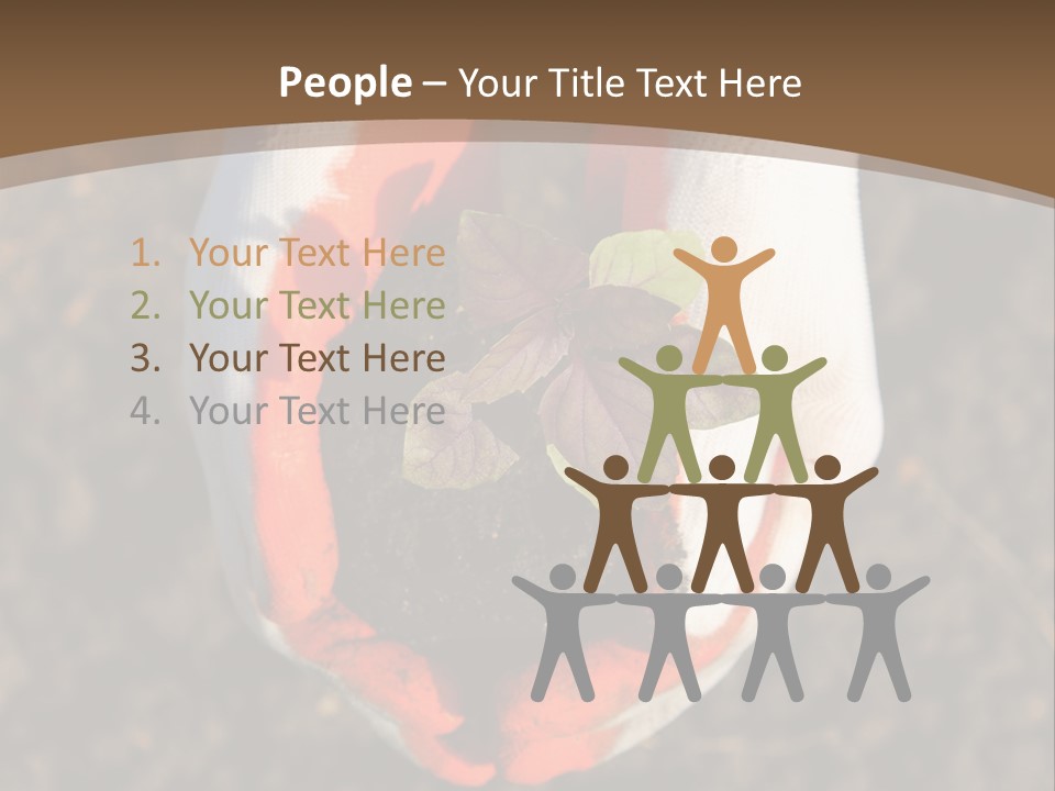 People Gloves Cultivating PowerPoint Template