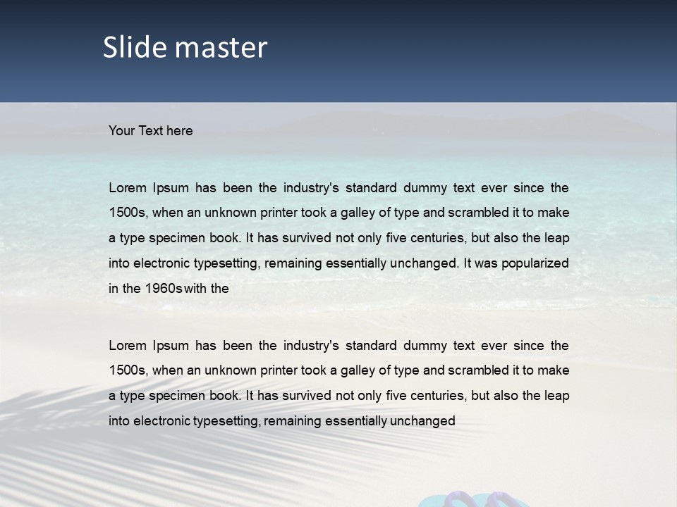 A Shadow Of A Palm Tree On A Beach PowerPoint Template