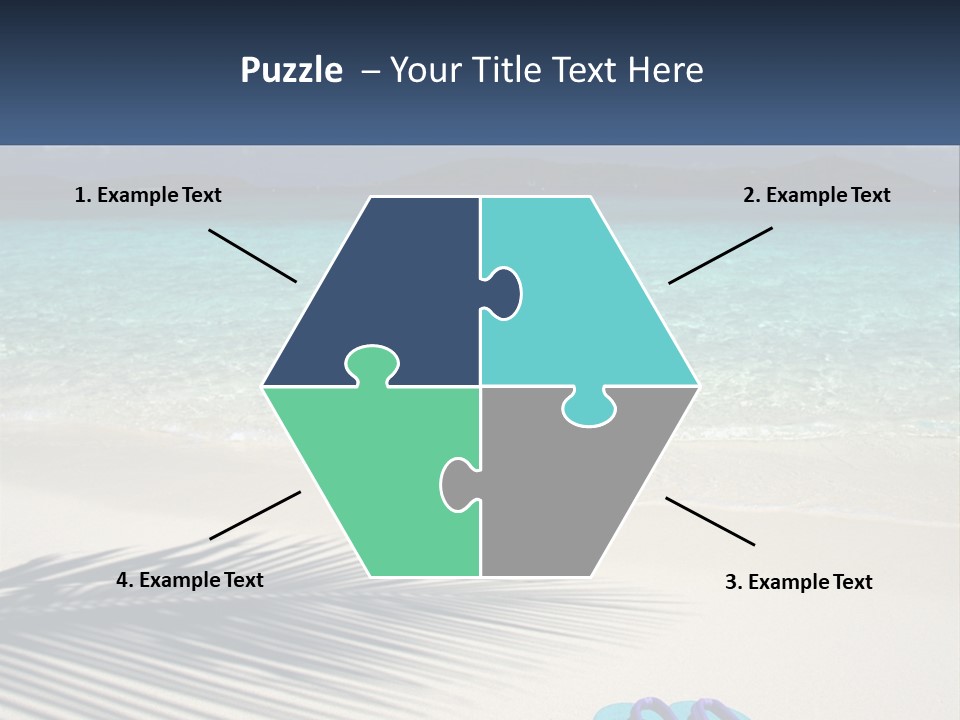 A Shadow Of A Palm Tree On A Beach PowerPoint Template