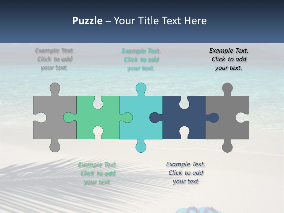 A Shadow Of A Palm Tree On A Beach PowerPoint Template