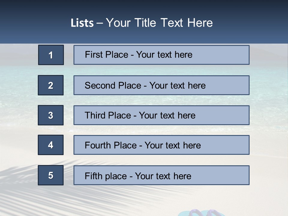 A Shadow Of A Palm Tree On A Beach PowerPoint Template