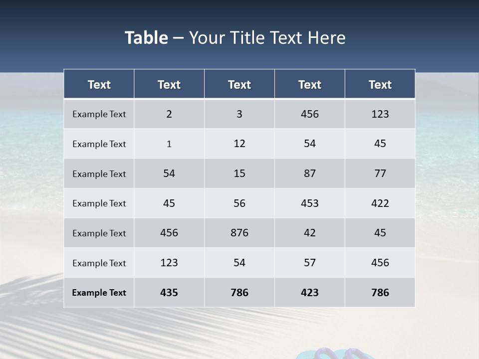 A Shadow Of A Palm Tree On A Beach PowerPoint Template