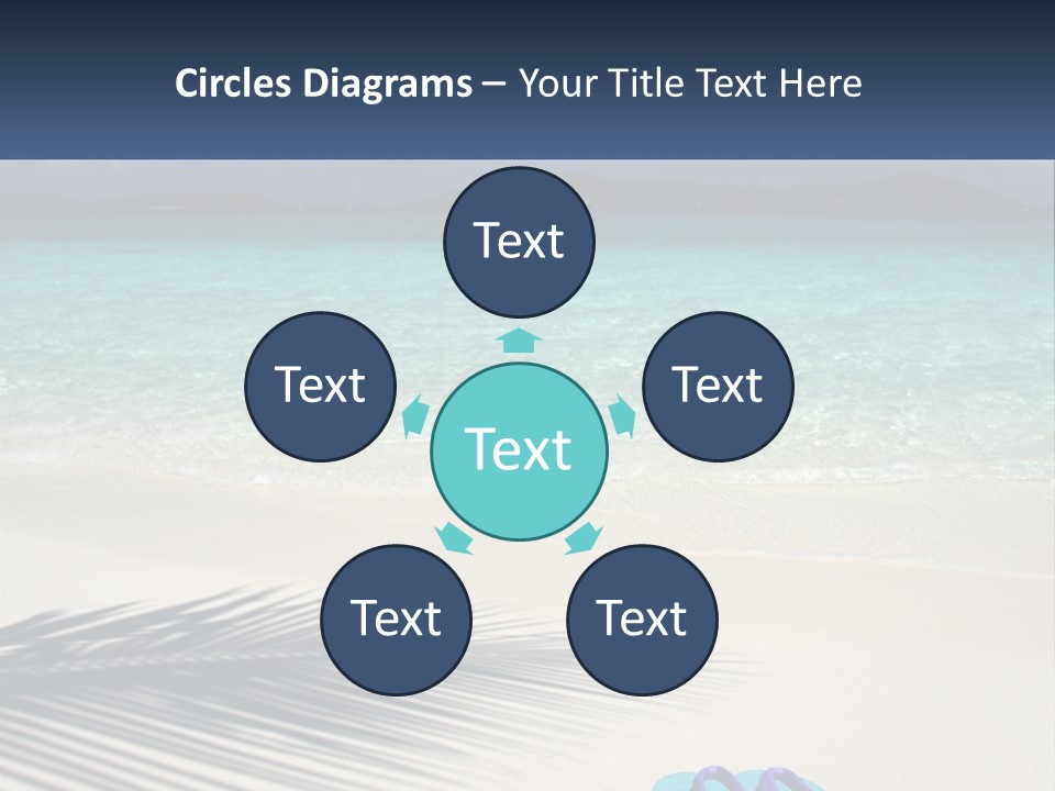 A Shadow Of A Palm Tree On A Beach PowerPoint Template