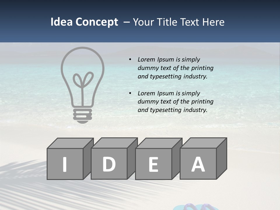 A Shadow Of A Palm Tree On A Beach PowerPoint Template