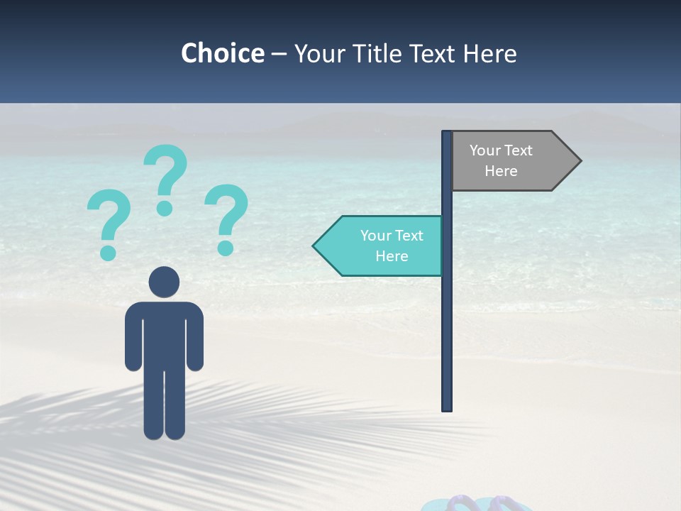 A Shadow Of A Palm Tree On A Beach PowerPoint Template