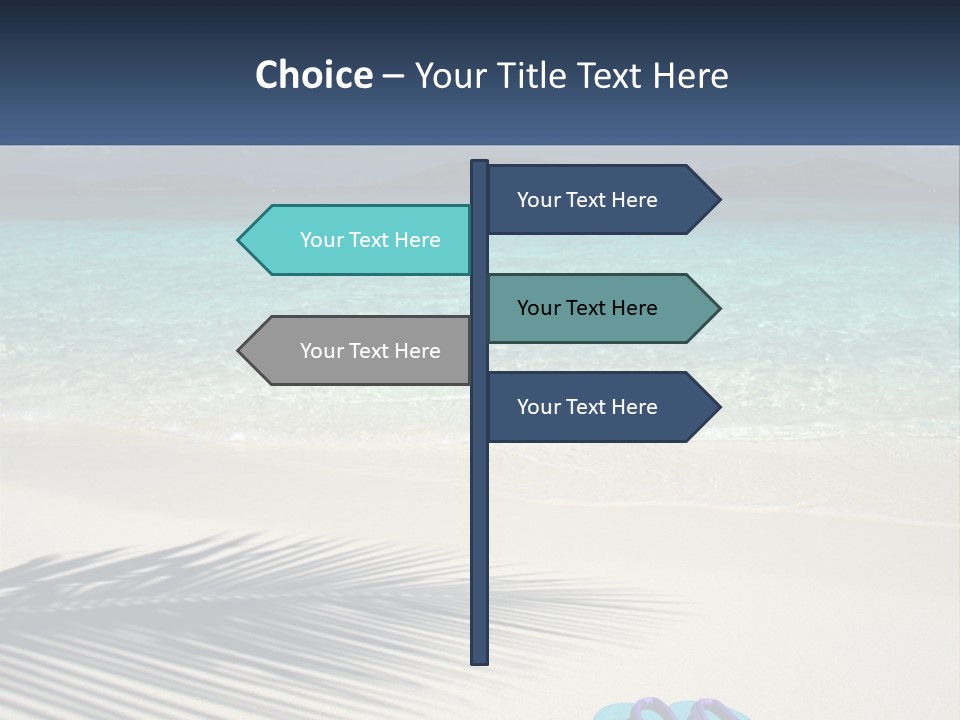 A Shadow Of A Palm Tree On A Beach PowerPoint Template