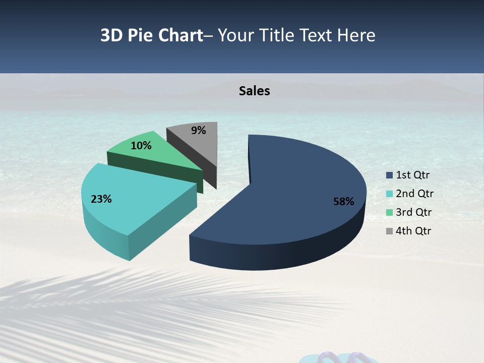 A Shadow Of A Palm Tree On A Beach PowerPoint Template