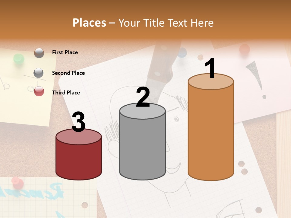 Message Desk Yellow PowerPoint Template