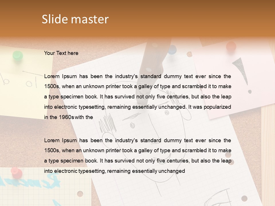 Message Desk Yellow PowerPoint Template