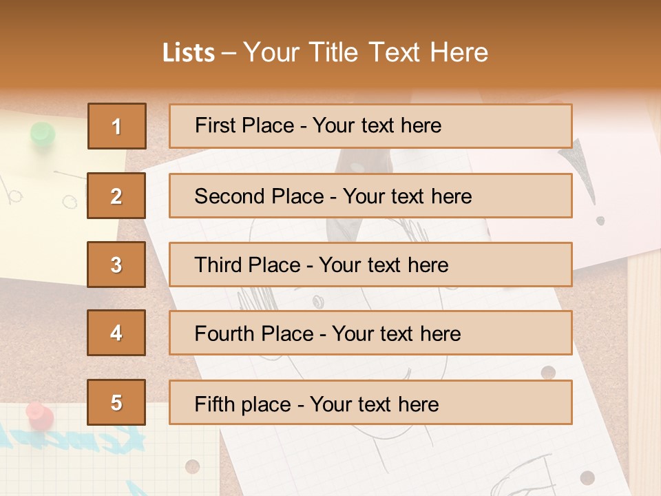 Message Desk Yellow PowerPoint Template