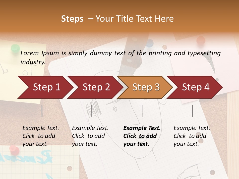 Message Desk Yellow PowerPoint Template