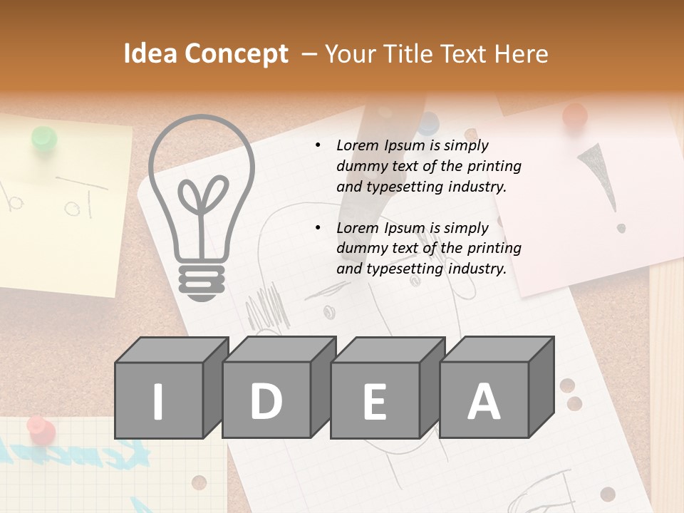 Message Desk Yellow PowerPoint Template