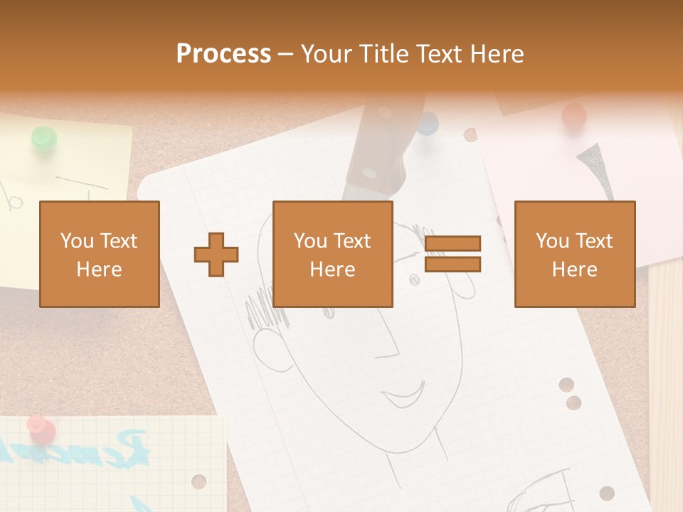 Message Desk Yellow PowerPoint Template
