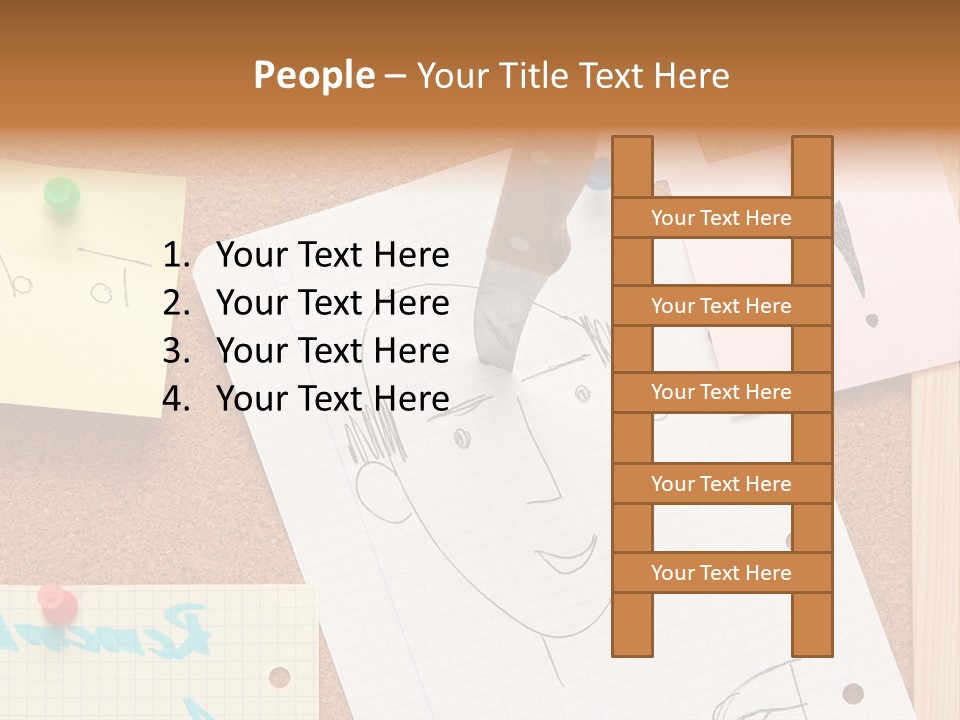 Message Desk Yellow PowerPoint Template