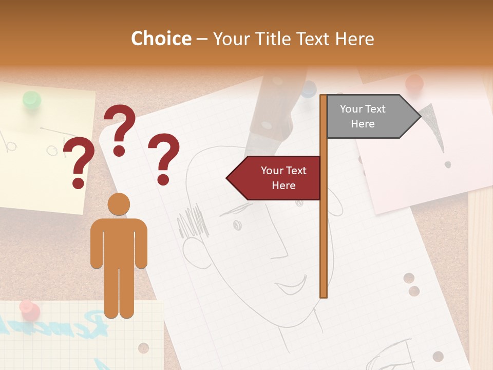 Message Desk Yellow PowerPoint Template