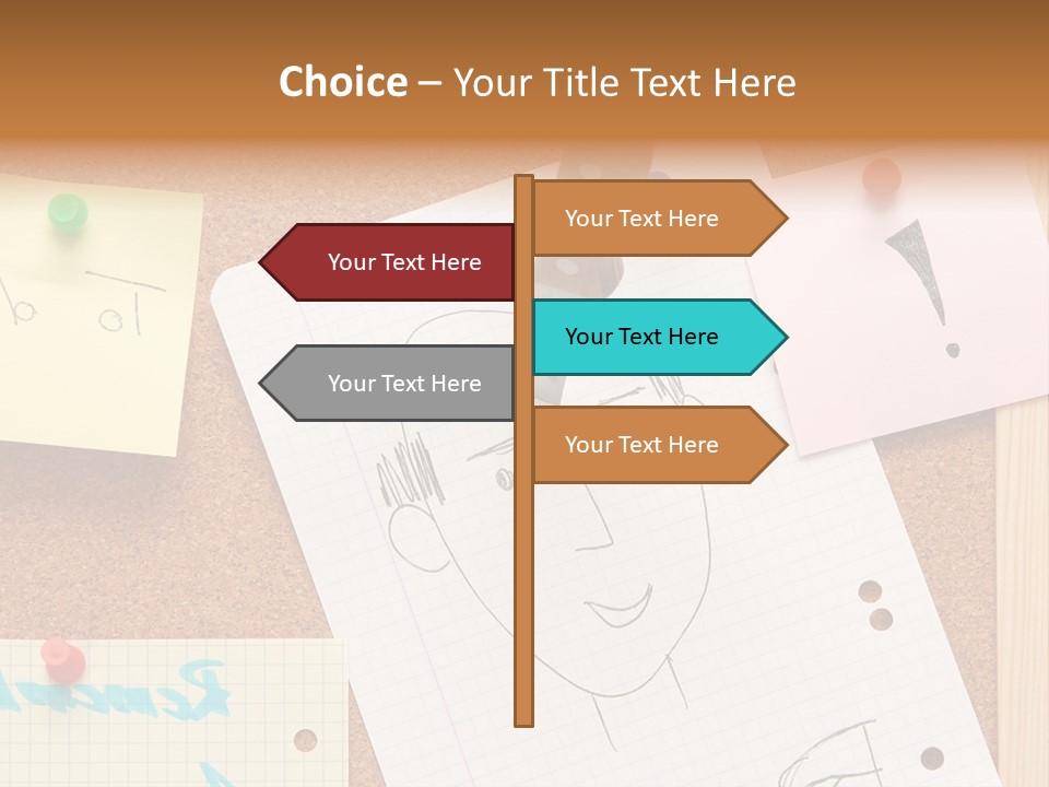 Message Desk Yellow PowerPoint Template