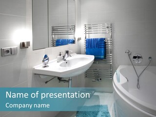 Indoors Basin Towels PowerPoint Template