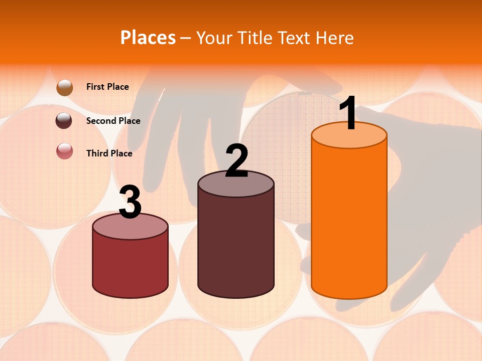A Person's Hand Reaching For A Piece Of Orange Circles PowerPoint Template