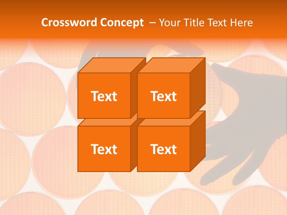 A Person's Hand Reaching For A Piece Of Orange Circles PowerPoint Template
