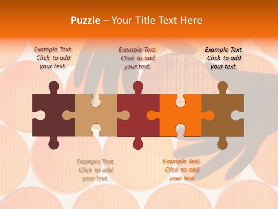 A Person's Hand Reaching For A Piece Of Orange Circles PowerPoint Template