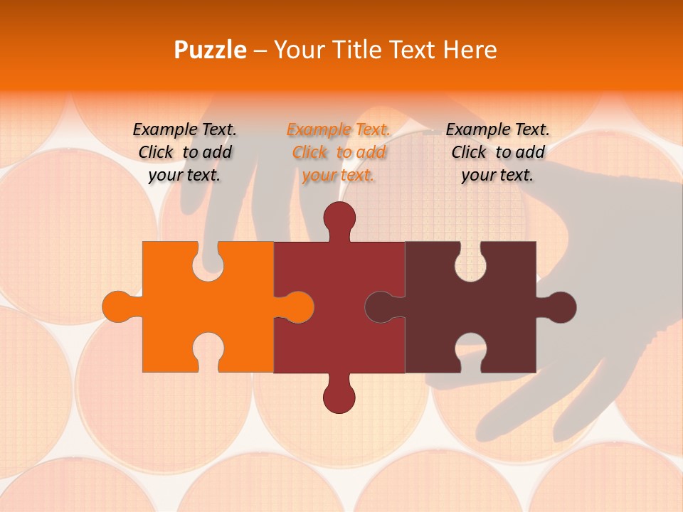 A Person's Hand Reaching For A Piece Of Orange Circles PowerPoint Template