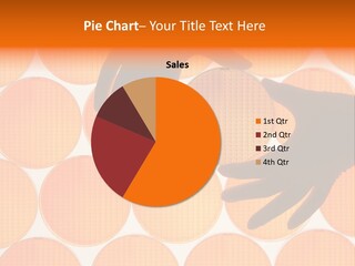 A Person's Hand Reaching For A Piece Of Orange Circles PowerPoint Template