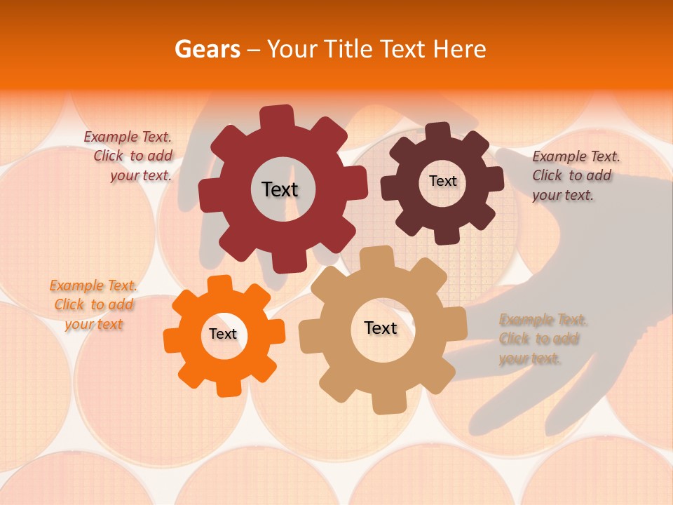 A Person's Hand Reaching For A Piece Of Orange Circles PowerPoint Template