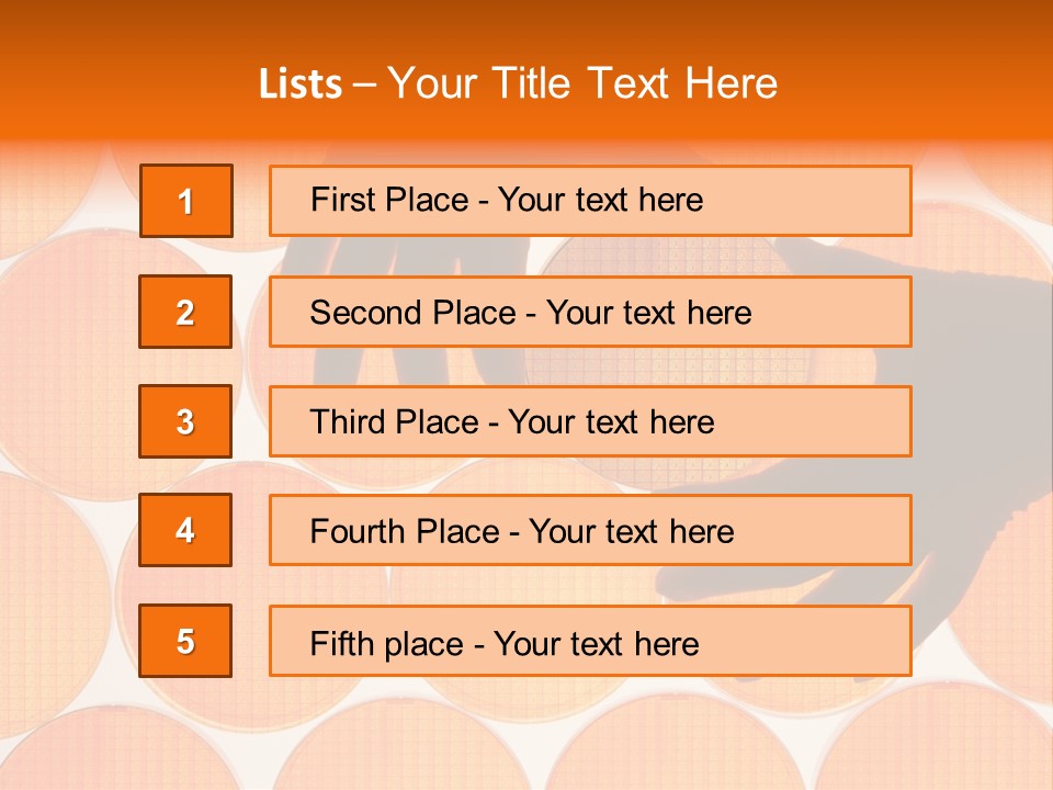 A Person's Hand Reaching For A Piece Of Orange Circles PowerPoint Template