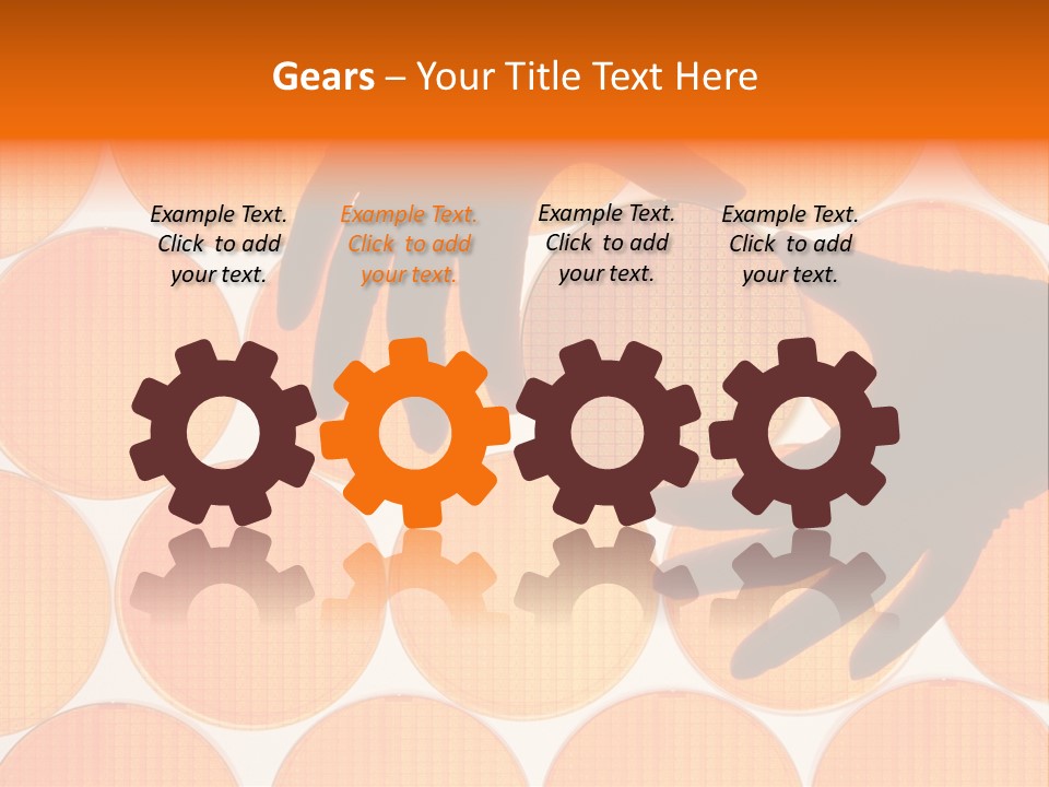 A Person's Hand Reaching For A Piece Of Orange Circles PowerPoint Template
