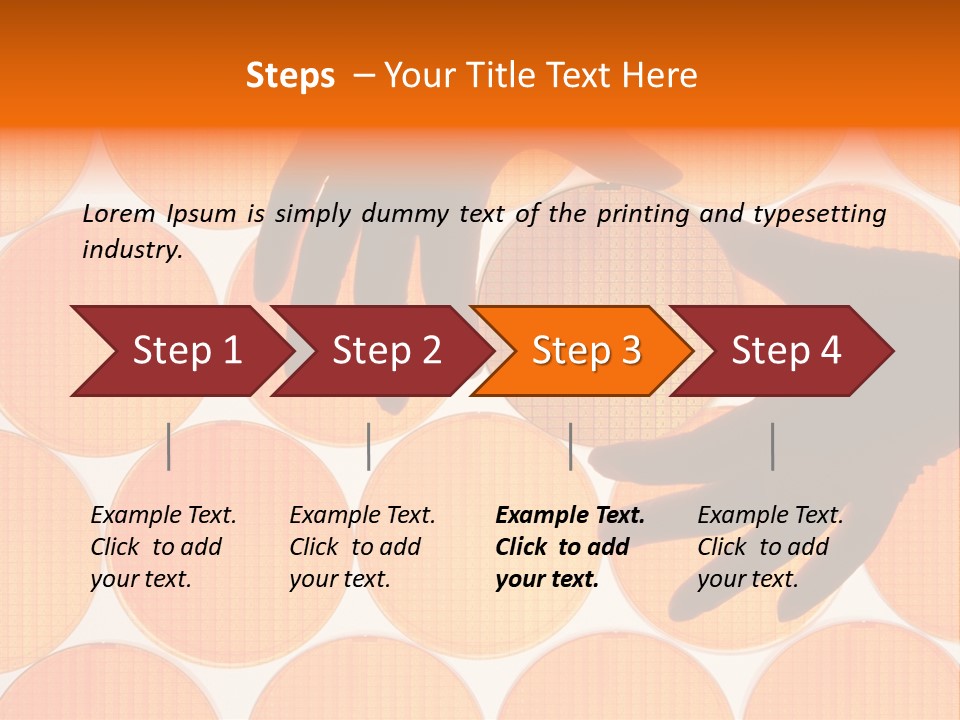 A Person's Hand Reaching For A Piece Of Orange Circles PowerPoint Template