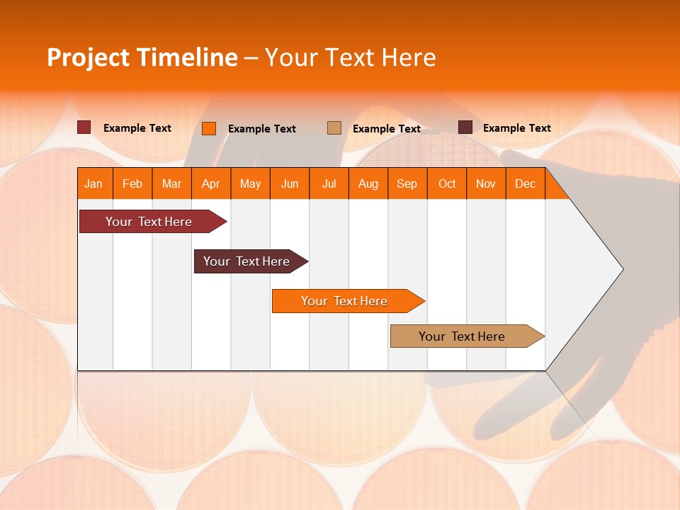 A Person's Hand Reaching For A Piece Of Orange Circles PowerPoint Template