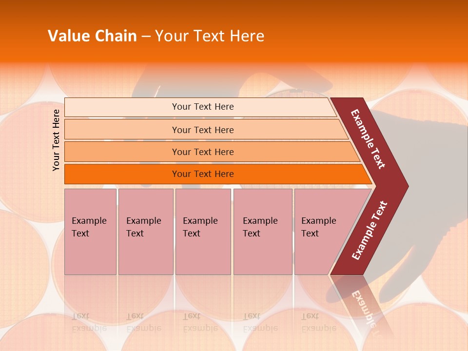 A Person's Hand Reaching For A Piece Of Orange Circles PowerPoint Template