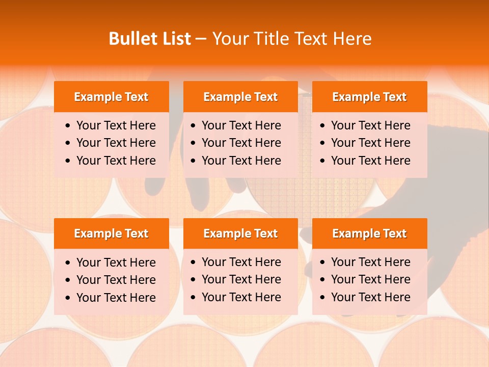 A Person's Hand Reaching For A Piece Of Orange Circles PowerPoint Template