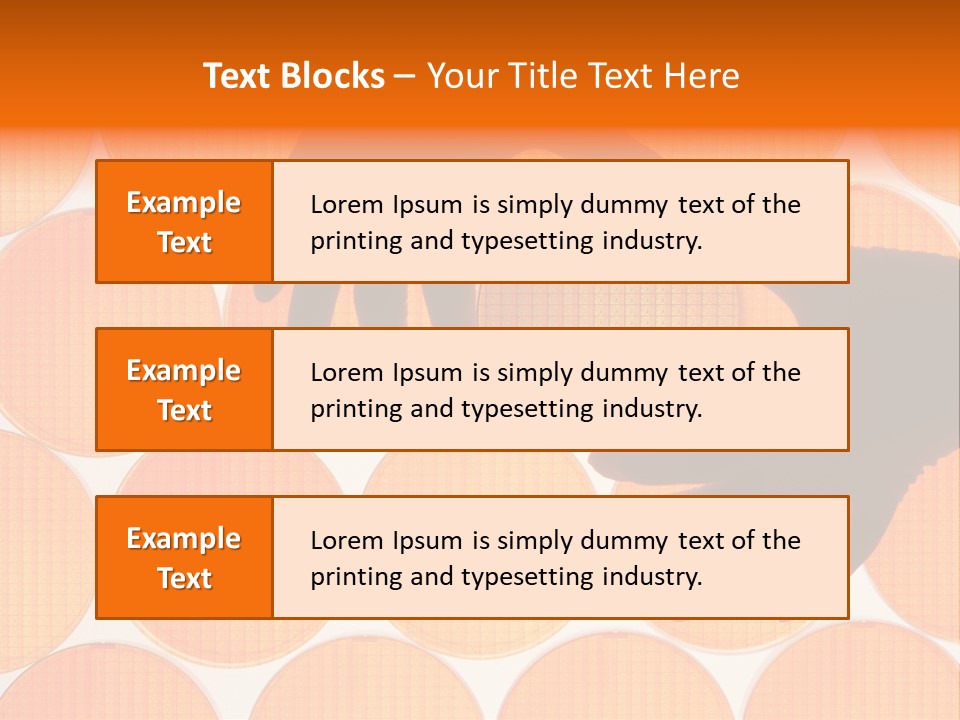 A Person's Hand Reaching For A Piece Of Orange Circles PowerPoint Template