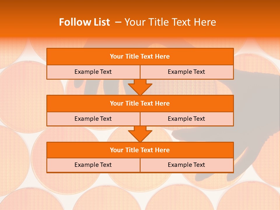 A Person's Hand Reaching For A Piece Of Orange Circles PowerPoint Template