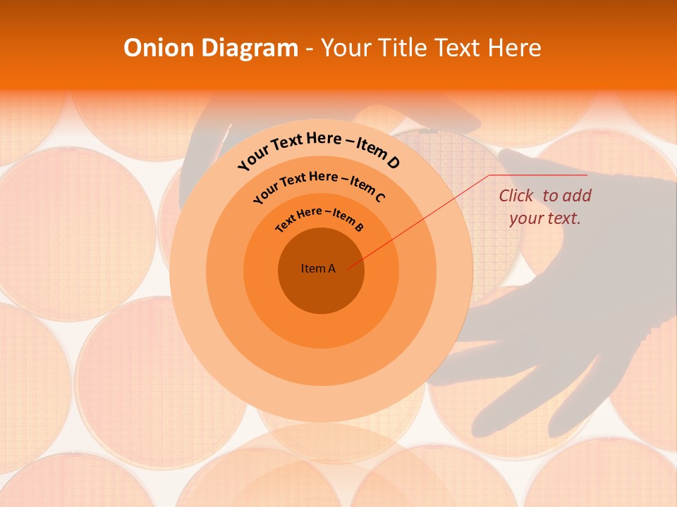A Person's Hand Reaching For A Piece Of Orange Circles PowerPoint Template