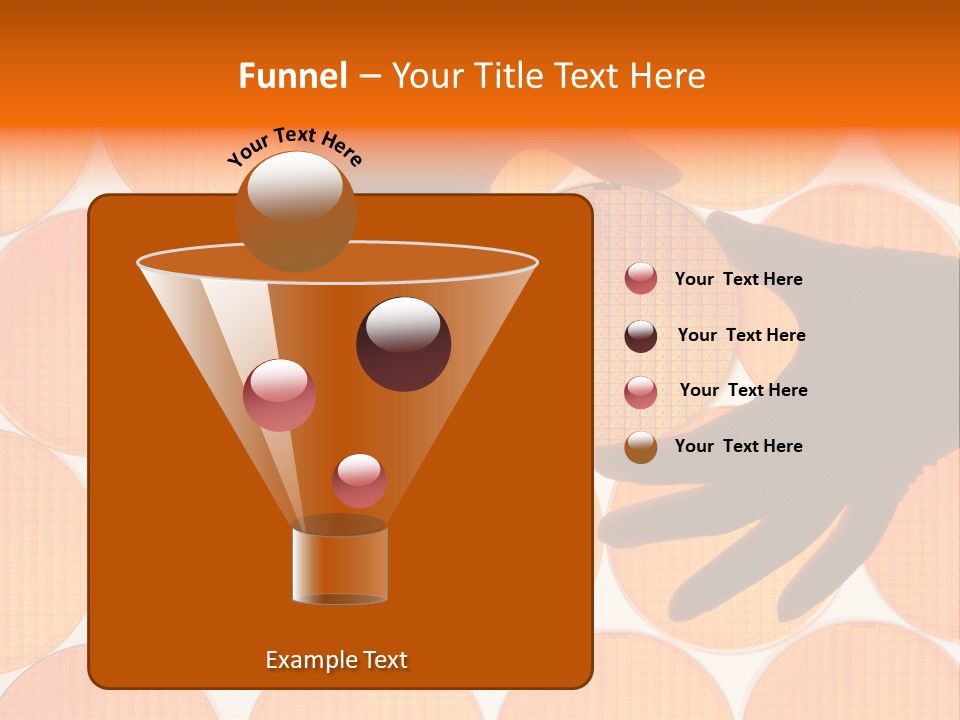 A Person's Hand Reaching For A Piece Of Orange Circles PowerPoint Template