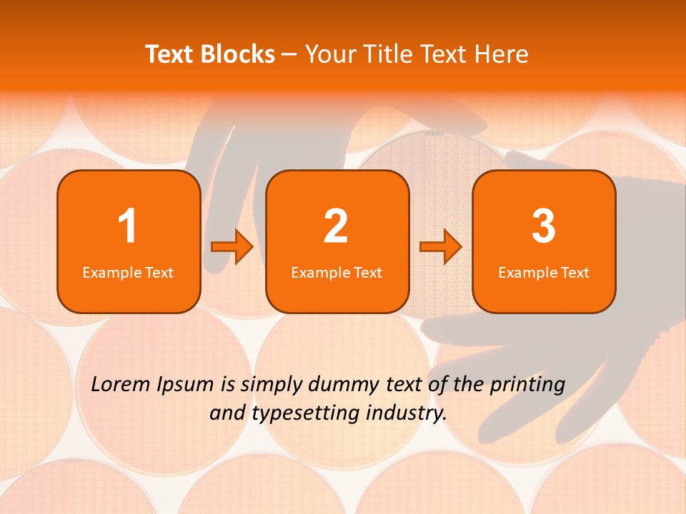 A Person's Hand Reaching For A Piece Of Orange Circles PowerPoint Template