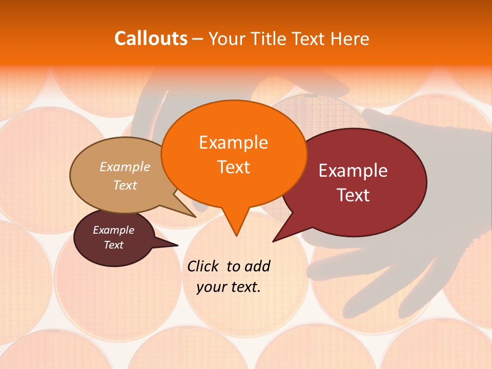 A Person's Hand Reaching For A Piece Of Orange Circles PowerPoint Template