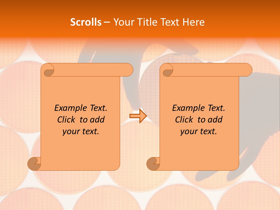 A Person's Hand Reaching For A Piece Of Orange Circles PowerPoint Template